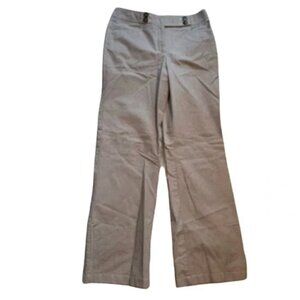 Ann Taylor Wide Leg Chino Pant Pinstripe White Blue